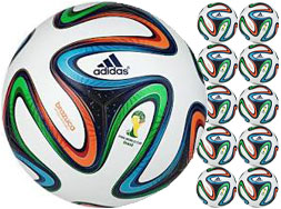 Adidas Brazuca Top Training Ballpaket bestellen Das Adidas Brazuca Top Training Ballpaket mit 10 Fußbällen im WM 2014 Look