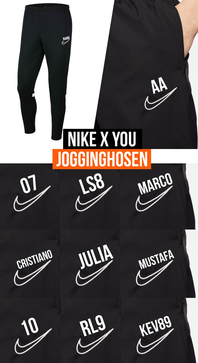 Hol dir jetzt eine Nike Jogginghose mit eigenen Initialen!