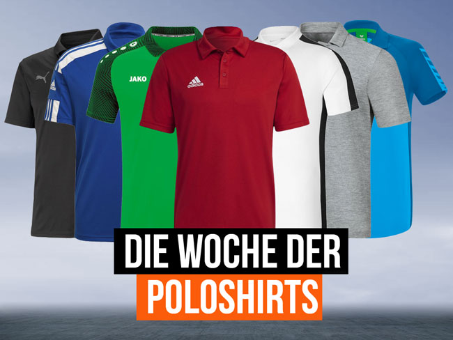 Hol dir jetzt eines Poloshirts von adidas, nike, puma, jako oder Erima für dich oder dein Team.