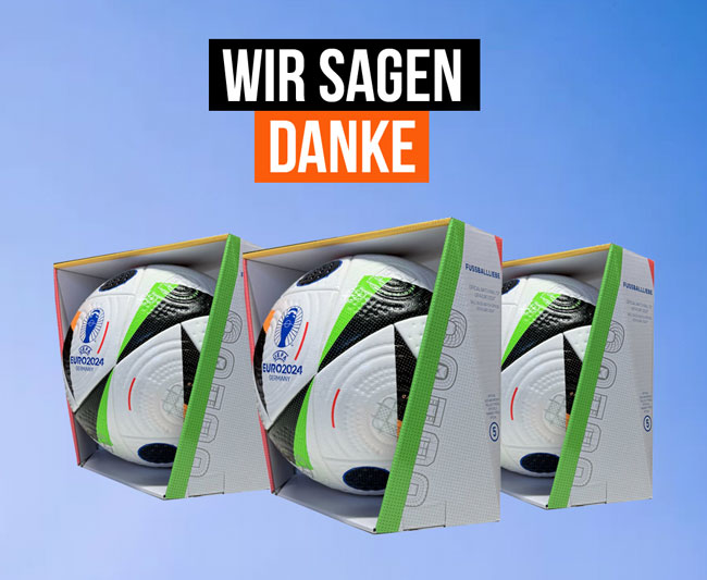 du bekommst als Dank eine neuen adidas Fussballliebe Pro EM 2024 Spielball.