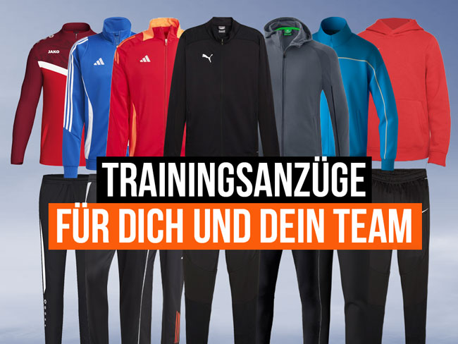 Das sind die Trainingsanzüge die wir für eine neue Teambekleidung