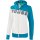 Erima 5-C Trainingsjacke Mit Kapuze white/oriental blue/colonial blue