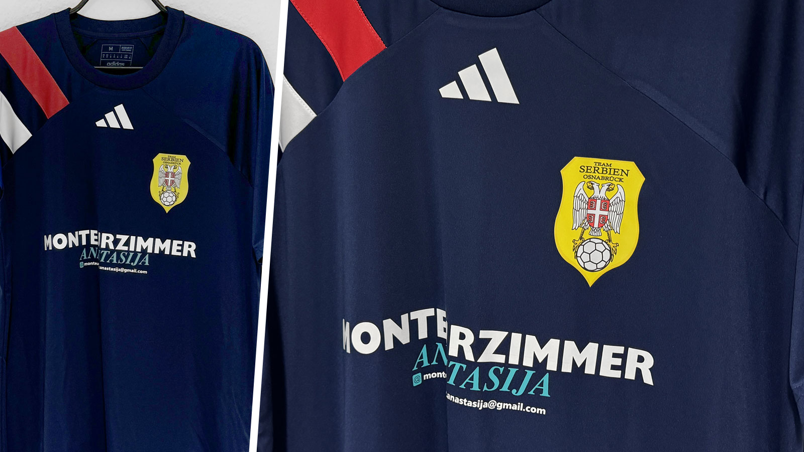 2024er adidas Trikot mit eigener Bedruckung in weiß