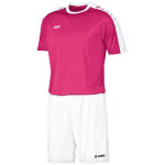 Das Jako Trikot Striker in fuchsia weiß mit weißer kurzer Jako Short