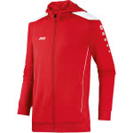 Die rote Jako Trainingsjacke mit Kapuze für den den Trainingsanzug