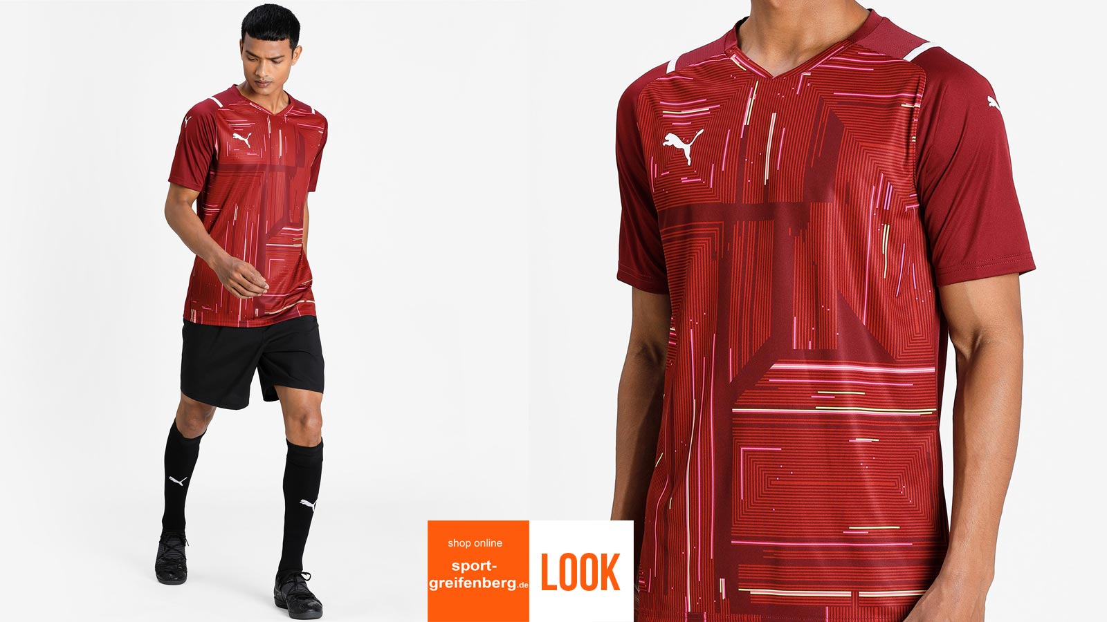 Puma Grafik Trikot Set Ultimate in weinrot