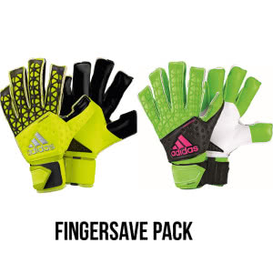 Das Adidas Ace Zones Fingersave Allround Pack mit zwei Paar Torwarthandschuhen