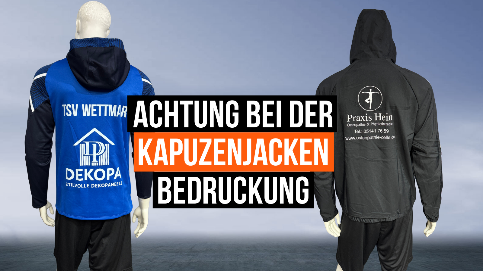 Trainingsjacken mit Kapuze richtig bedrucken