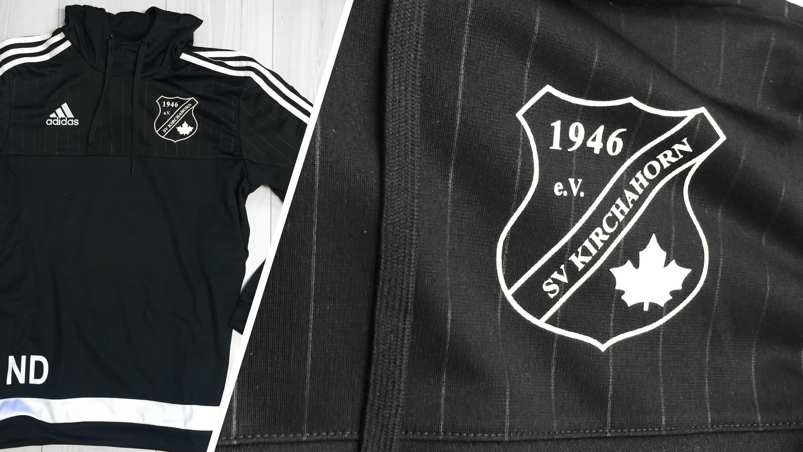 Das Adidas Hoody mit Bedruckung des SV Kirchahorn