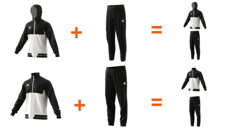 Die Adidas Tiro 17 Jacke und Hose für die Trainingsanzüge