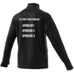 Die Trainingsjacke mit mehreren Sponsoren als Bedruckung