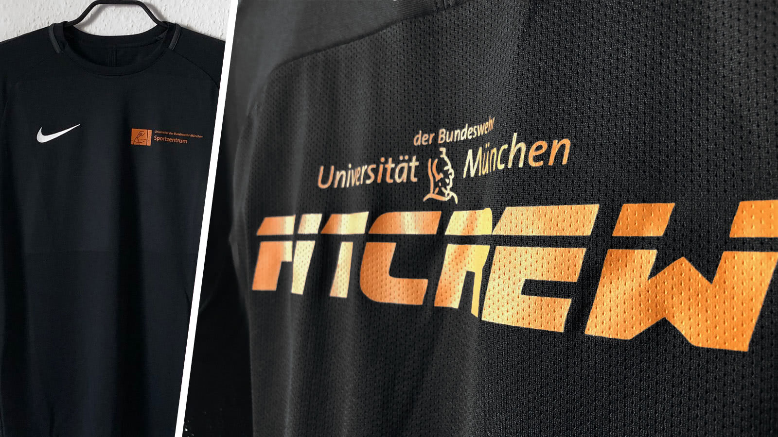 Die Bundeswehr Universität München mit der eigenen Fitcrew Trikot Bedruckung