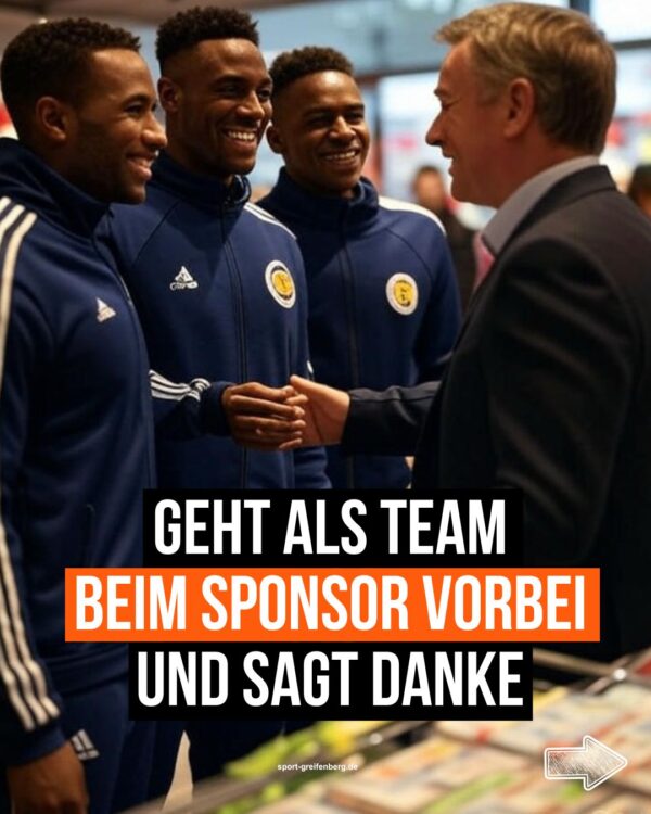 Danke Besuch beim Sponsor im Unternehmen