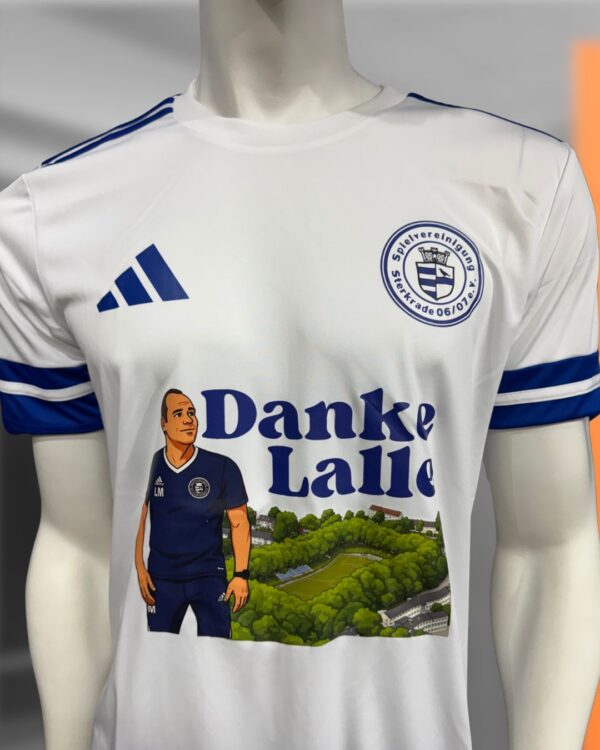 weiße Danke Trikots mit Brust Druck in Farbe