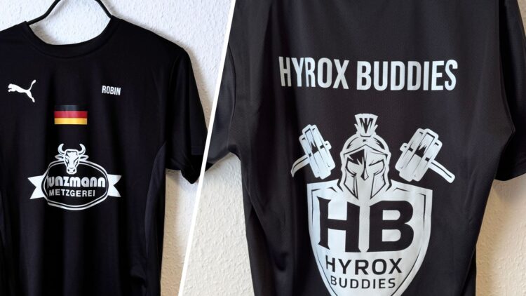 schwarze Event Shirts mit eigener Bedruckung in weiß