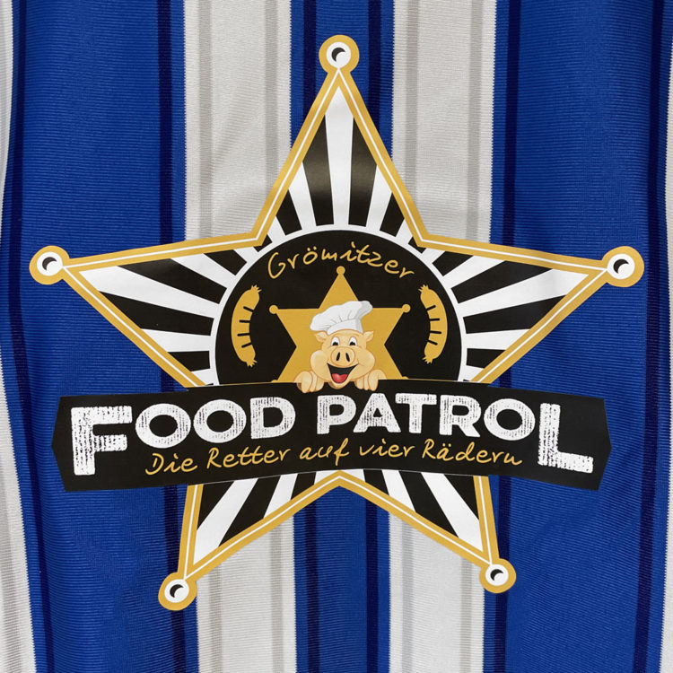 farbige Food Patrol Werbung auf adidas Trikots