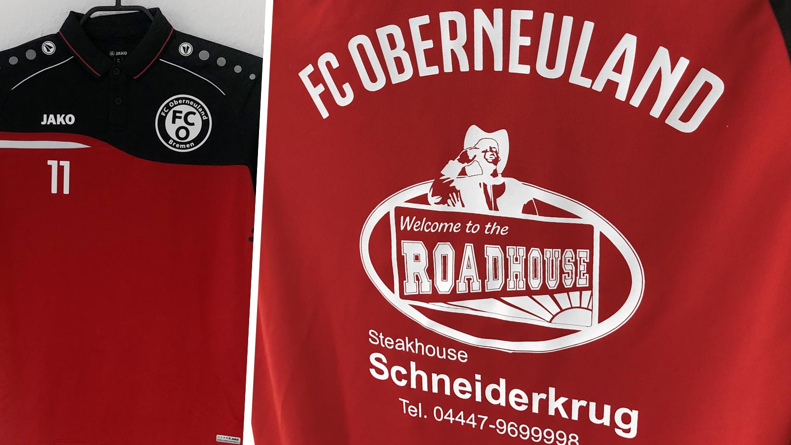 Die Jako Poloshirts mit Bedruckung des FC Oberneuland