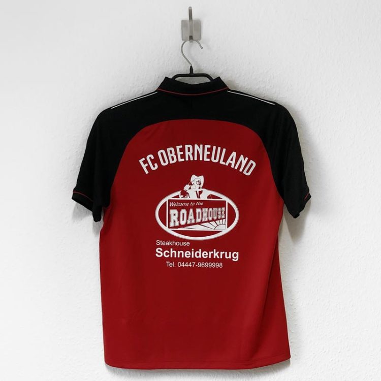 Jako Poloshirts incl. Vereinsnamen und Werbung auf dem Rücken