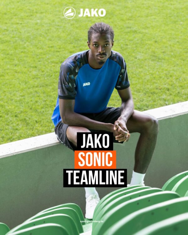 Die Jako Sonic Teamline im Katalog 2026/2027 hier mit dem T-Shirt 6126