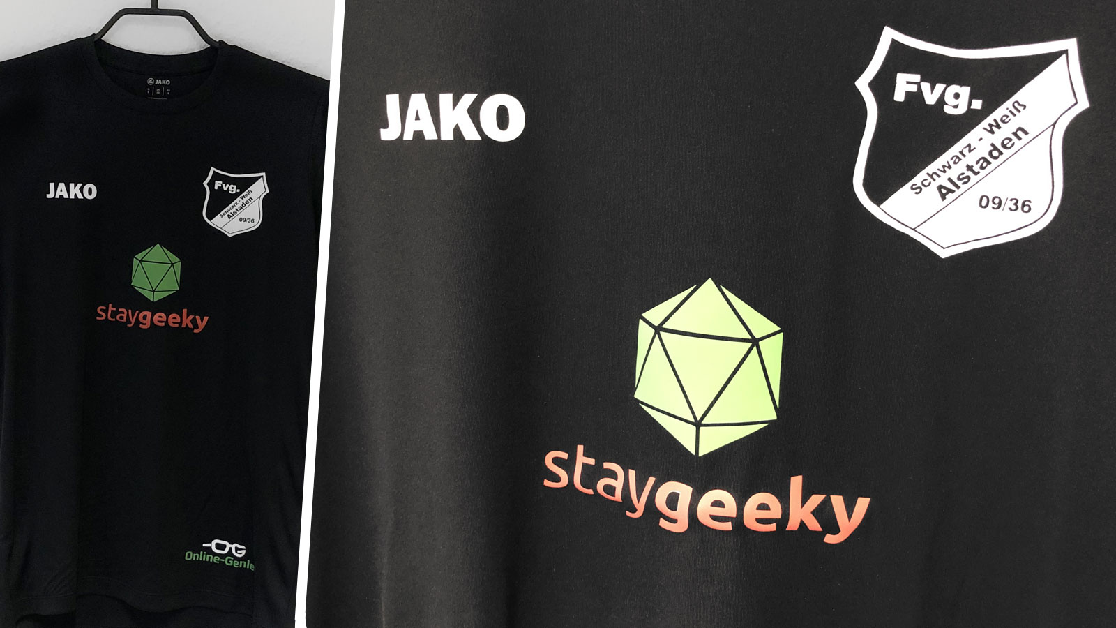 Die Jako Trainings Shirts mit farbiger Werbung