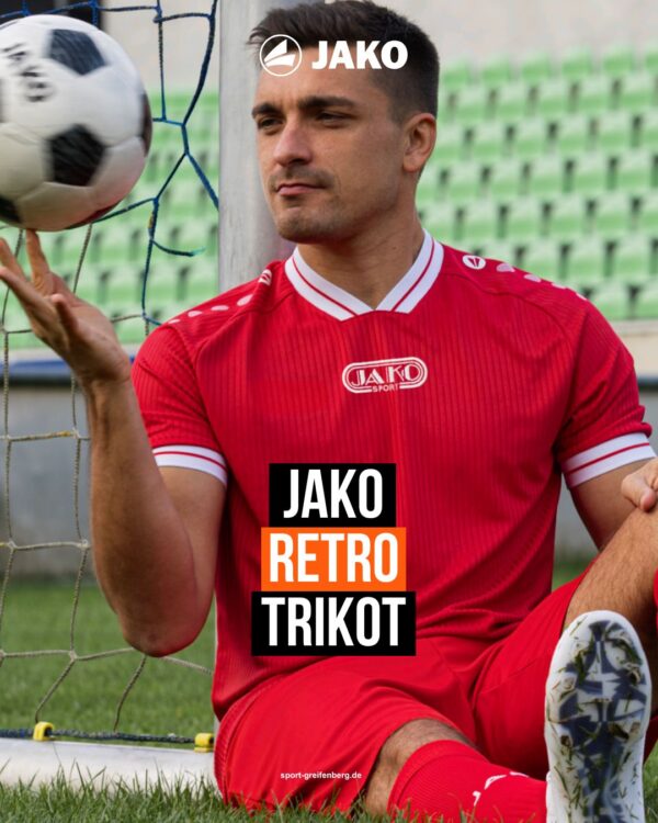 Das Jako Trikot Retro 2026-2027 mit V Kragen für Trikotsätze