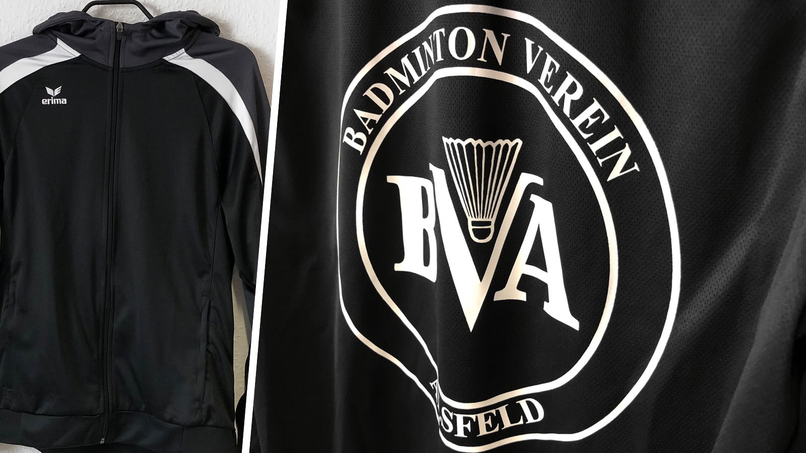 Kapuzenjacken mit Vereinslgo BVA Badminton Verein Alsfeld von Erima