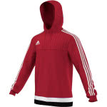 Adidas Tiro 15 Hooded Top in solar red (university red)