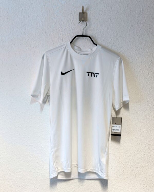 weiße Nike Tennis Shirts mit Logo Bedruckung auf der Brust