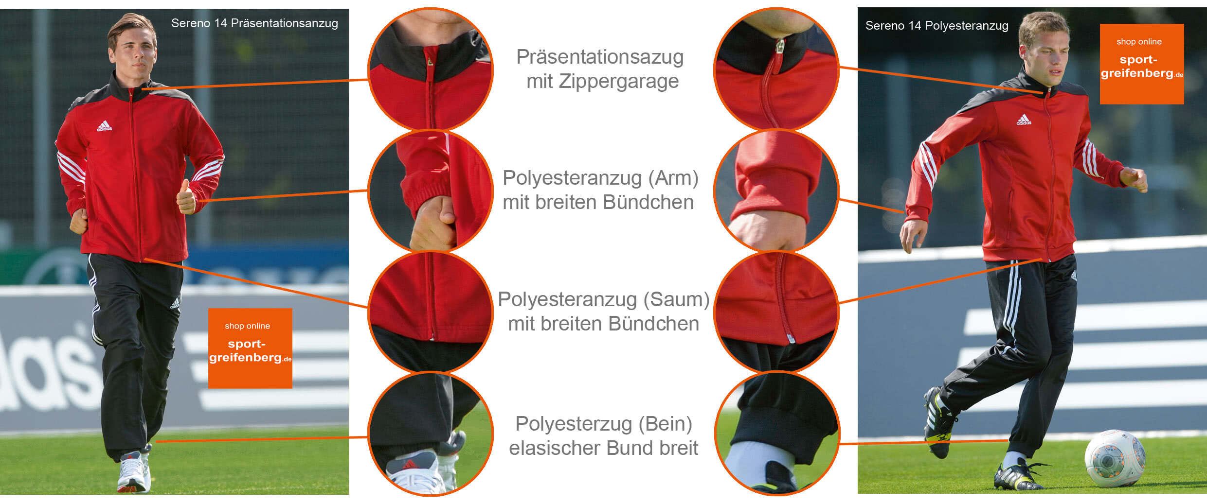 Adidas Sereno 14 Polyesteranzug und Trainingsanzug Adidas Sereno 14 Polyesteranzug und Trainingsanzug