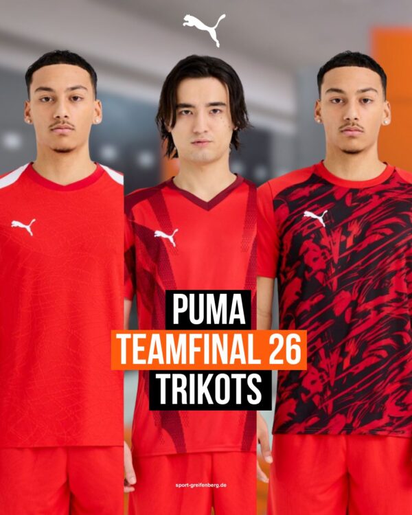 Die Puma teamFinal 26 Trikots mit dem Graphic und dem Graphic +