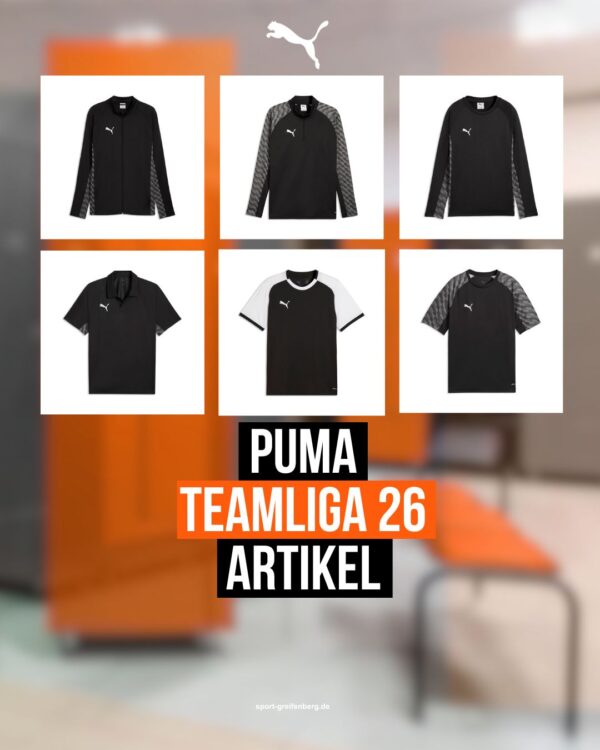 Die Puma teamLiga 26 Artikel mit den Oberteilen