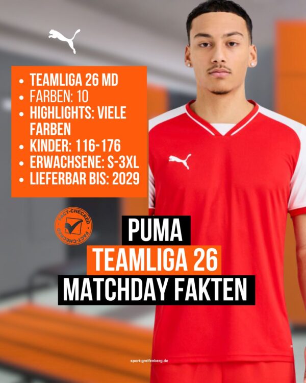 Das Puma teamLiga Matchday Jersey Fakten