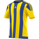 Das gelb blaue Adidas Striped 15 Jersey yellow/bold blue als Fußball Trikot