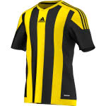 Das schwarz/gelbe Adidas Striped 15 Jersey als Fußball Trikot in black/yellow