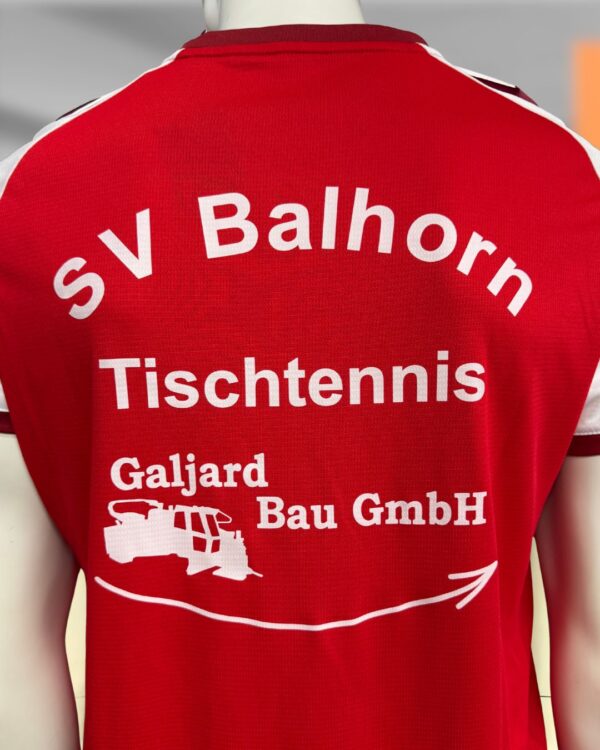 Die SV Balhorn Tischtennis Shirts mit Bedruckung auf dem Rücken