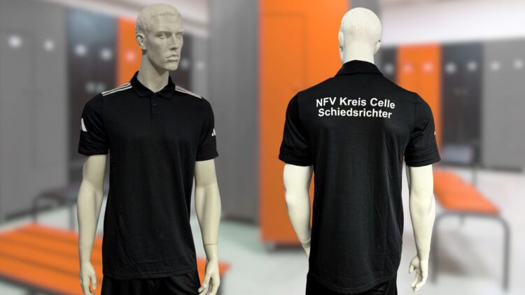 schwarze Schiedsrichter Poloshirts von adidas der Squadra Linie