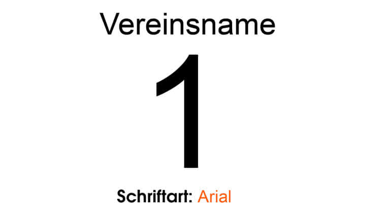 Die Arial Schriftart zum bedrucken und beflocken von Sportartikeln