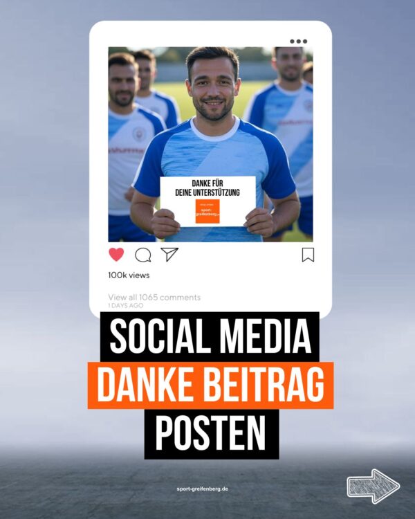 Social Media Beitrag mit einem Dank an den Sponsor