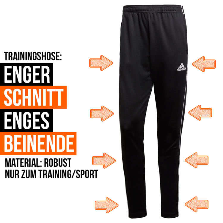 Die Trainingshose / Sporthose mit engem Schnitt