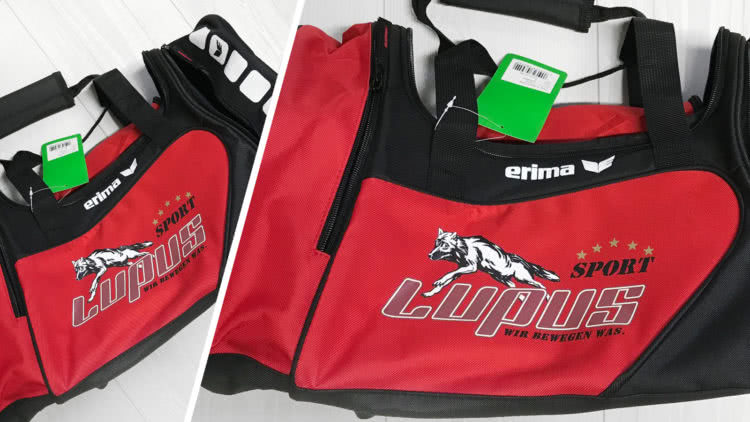 Die Taschen mit farbigen Logo von Lupus Sport