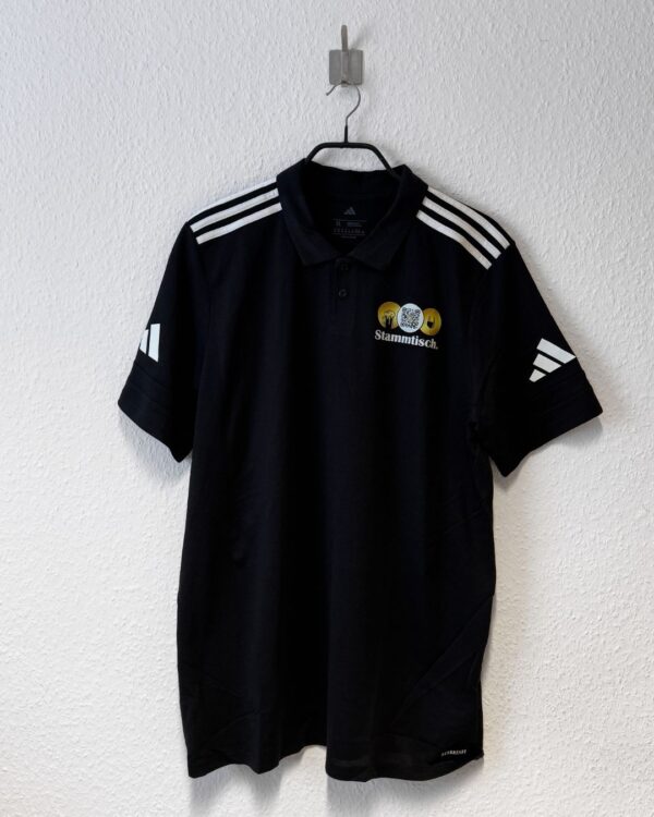 schwarze Stammtisch Poloshirts von adidas mit Druck