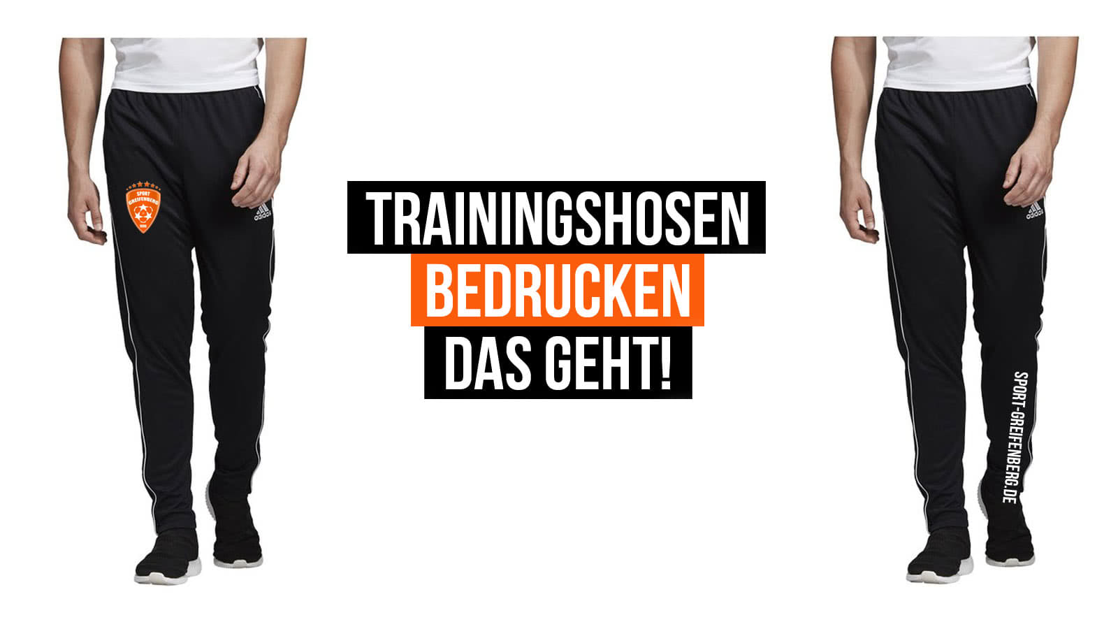 Trainingshosen mit Druck bestellen. Hier kannst du deine Trainingshosen bedrucken