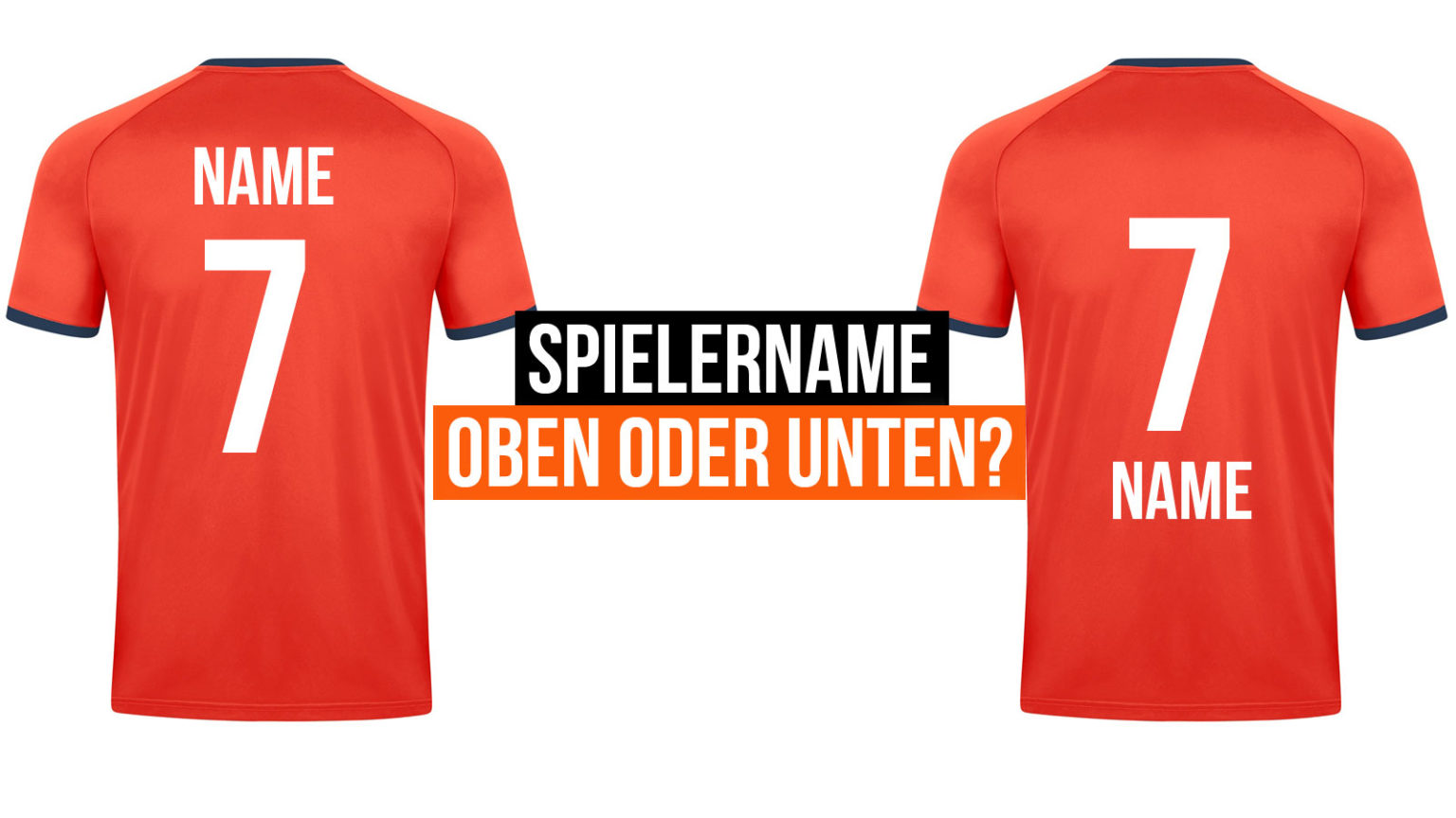 Trikot mit Spielernamen oben oder unten bedrucken lassen? Shop Link
