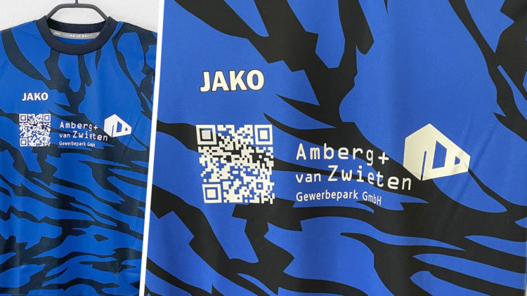 Die Trikots mit QR Code Bedruckung als Sponsoren Werbung