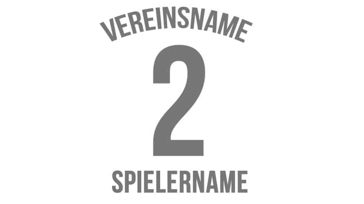 Trikot Druck: Vereinsname + Nummer + Spielername wie bei den Profis