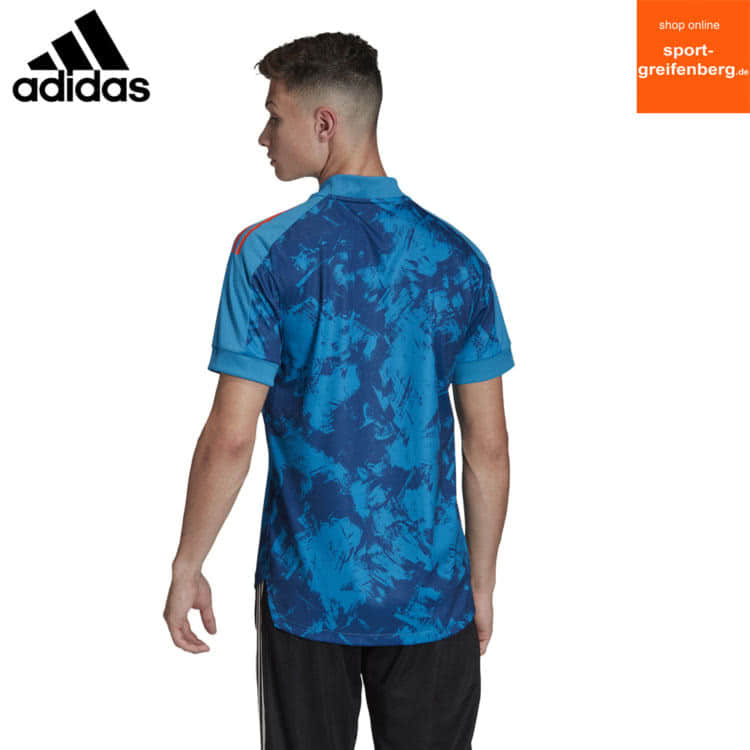 Das adidas Condivo 20 Primblue Trikot mit Platz für Vereinsname und Nummer