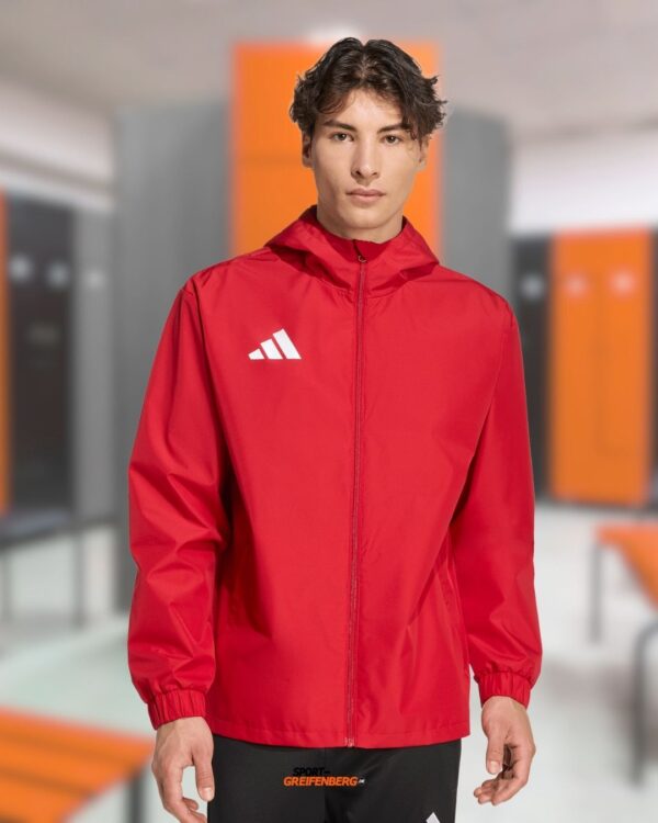 Die adidas Entrada 26 Allwetterjacke Regenjacke in rot