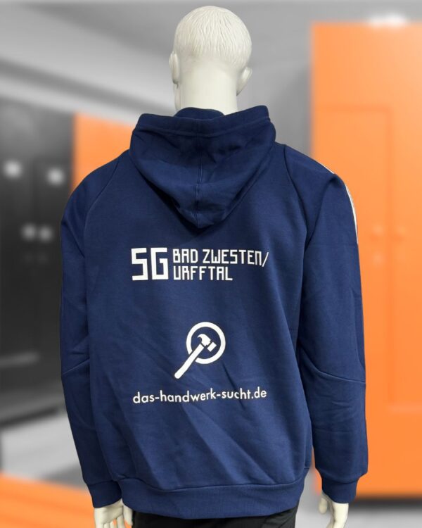adidas Hoodie mit Vereinsname und Sponsor Druck in weiß