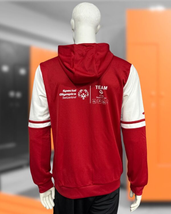 Die adidas Kapuzenjacken mit Rücken Bedruckung des Special Olympics Logo