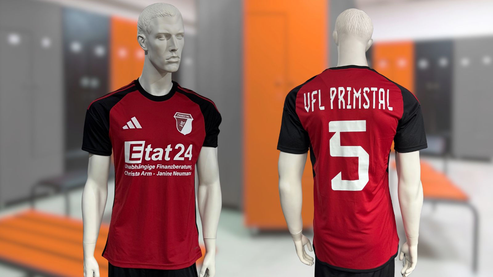 rot schwarze adidas Locker Room Trikots mit Bedruckung